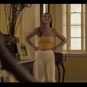 Yellow Urban Outfitters Cropped Tube Top